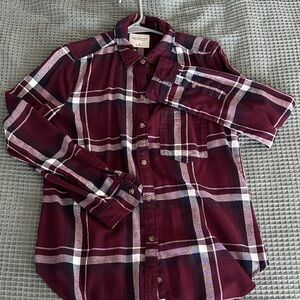 Abercrombie & Fitch Women’s Maroon and White Flannel